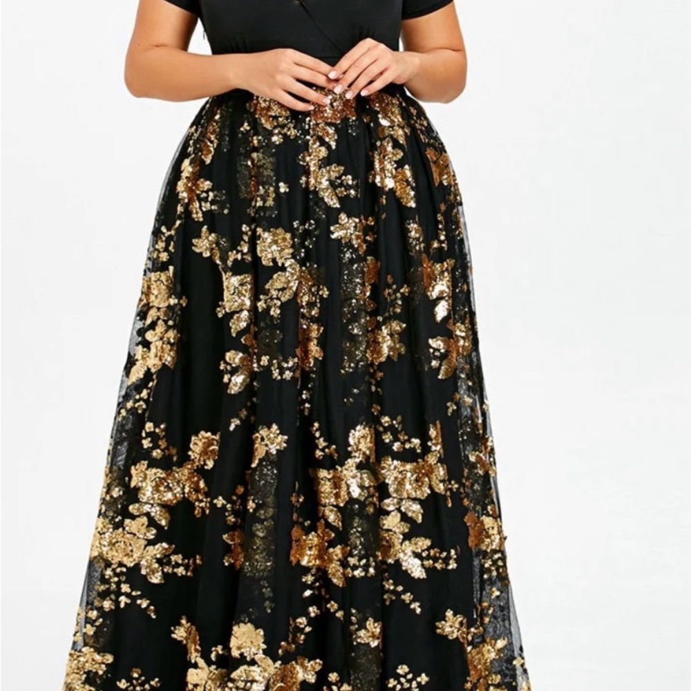 Rosegal Black V-Neck Dress